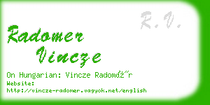 radomer vincze business card